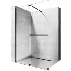 Rea Cortis Black stena sprchového kúta walk -in 120 cm čierna polomatný/sklo priehľadné REA-K8880