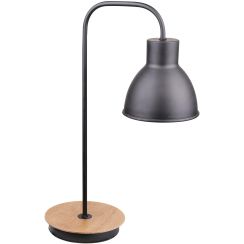 Candellux Vario stolová lampa 1x60 W čierna-drevo 41-73488