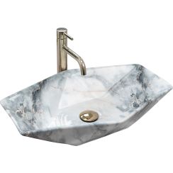 Rea Vegas Granit umývadlo 57x37 cm pultové umývadlo sivá/kamenná REA-U5602
