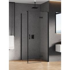 New Trendy New Renoma Black sprchovací kút 100x90 cm štvorcová čierna matné/priehľadné sklo D-0203A/D-0112B-WP