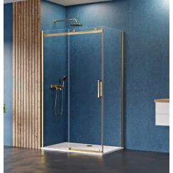 New Trendy Sling Satin Gold sprchovací kút 120x80 cm štvorcová zlatá polomatné/priehľadné sklo D-0389A/D-0193B