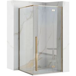 Rea Fargo sprchovací kút 100x80 cm štvorcová zlatá lesklé/priehľadné sklo REA-K4907