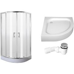 Set sprchovací kút Deante Jasmin KGJ051P, polkruhová sprchová vanička Deante Standard New KTA053B, NHC025C