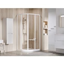 Ravak Supernova sprchovací kút 80x80 cm polkruhová biela lesklé/priehľadné sklo 3114O102Z1