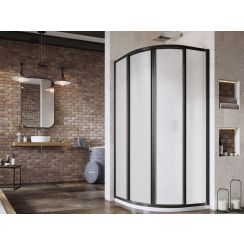 Ravak Supernova sprchovací kút 90x90 cm polkruhová čierna matné/materiál polystyrén 3117O30211