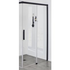 Kermi Nica NI C2 sprchovací kút časť pravá 120x120 cm obdĺžniková čierna matné/priehľadné sklo NIC2R120203PK