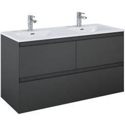 Elita Split skrinka 120x45.8x63.5 cm závesná kúpeľňová skrinka pod umývadlo antracitová 168182