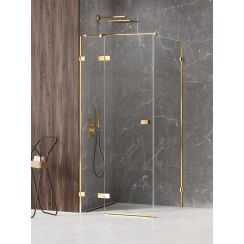 New Trendy Avexa Gold Shine sprchovací kút 100x90 cm štvorcová zlatá lesklé/priehľadné sklo EXK-1662