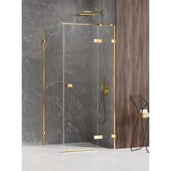 New Trendy Avexa Gold Shine sprchovací kút 120x110 cm štvorcová zlatá lesklé/priehľadné sklo EXK-1689