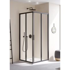 Kermi Cada XS sprchovací kút časť pravá 120x120 cm obdĺžniková čierna matné/priehľadné sklo CKE2R120203PK