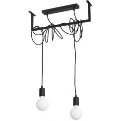 Sollux Lighting Salmanca závesné svietidlo 2x60 W čierna SL.0894