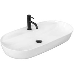 Rea Aura umývadlo 81x41 cm oválny pultové umývadlo biela REA-U2541