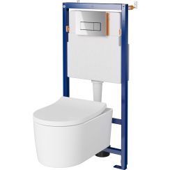 Set WC misa Cersanit Inverto K671-001, podomietková konštrukcia Cersanit Tech Line Opti K97-492, K98-0187, K97-497