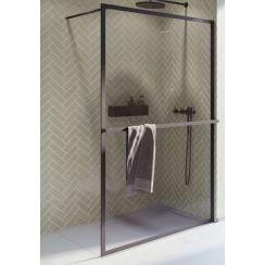 Riho Lucid stena sprchovacieho kúta 120 cm čierna matný/sklo priehľadné G005027121