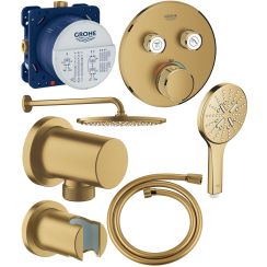Set horná sprcha so sprchovacím ramenom Grohe Rainshower 26066GN0, podomietková vaňová-sprchová batéria Grohe Grohtherm SmartControl 29119GN0, 26574GN0, 27057GN0, 35600000, 27074GN0, 28362GL0