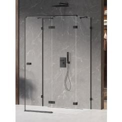 New Trendy Avexa Black sprchovací kút 100x80 cm štvorcová čierna matné/priehľadné sklo EXK-2628