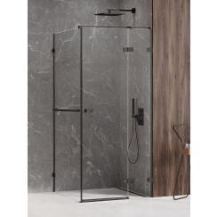 New Trendy Avexa Black sprchovací kút 100x90 cm štvorcová čierna matné/priehľadné sklo EXK-2579