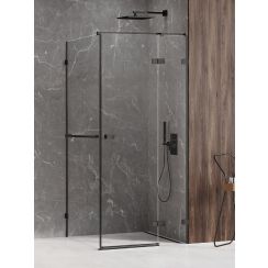 New Trendy Avexa Black sprchovací kút 120x80 cm štvorcová čierna polomatné/priehľadné sklo EXK-2590