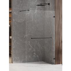 New Trendy Avexa Black stena sprchového kúta walk -in 130 cm čierna polomatný/sklo priehľadné EXK-2683