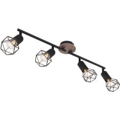 Globo Lighting Xara I stropné svietidlo 4x40 W čierna-drevená 54802S-4H