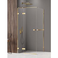 New Trendy Avexa Gold Shine sprchovací kút 120x80 cm štvorcová zlatá lesklé/priehľadné sklo EXK-3187
