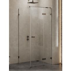New Trendy Avexa Gunmetal Brushed sprchovací kút 120x110 cm štvorcová brúsené/priehľadné sklo EXK-3371