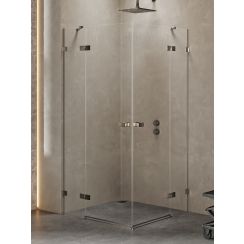 New Trendy Avexa Gunmetal Brushed sprchovací kút 120x110 cm štvorcová brúsené/priehľadné sklo EXK-3401