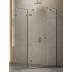 New Trendy Avexa Gunmetal Brushed sprchovací kút 120x80 cm štvorcová brúsené/priehľadné sklo EXK-3428