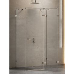 New Trendy Avexa Gunmetal Brushed sprchovací kút 120x90 cm štvorcová brúsené/priehľadné sklo EXK-3459