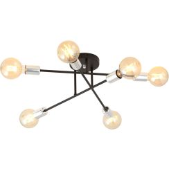 Emibig Veken 6B Silver stropné svietidlo 6x15 W čierna-strieborná 1174/6B