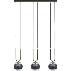 Emibig Glam Stripe závesné svietidlo 3x10 W čierna-priehľadná 1113/3