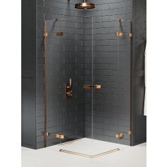 New Trendy Avexa Copper Brushed sprchovací kút 120x80 cm štvorcová medená brúsené/priehľadné sklo EXK-3685