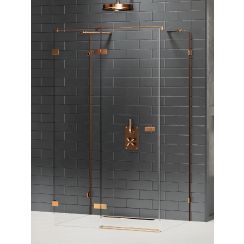 New Trendy Avexa Copper Brushed sprchovací kút 110x80 cm štvorcová medená brúsené/priehľadné sklo EXK-3709