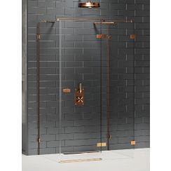 New Trendy Avexa Copper Brushed sprchovací kút 120x80 cm štvorcová medená brúsené/priehľadné sklo EXK-3745