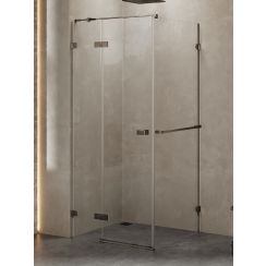 New Trendy Avexa Gunmetal Brushed sprchovací kút 120x70 cm štvorcová brúsené/priehľadné sklo EXK-3282