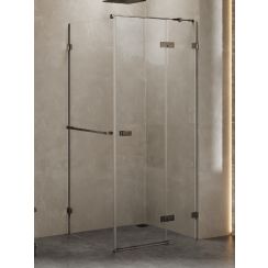 New Trendy Avexa Gunmetal Brushed sprchovací kút 120x80 cm štvorcová brúsené/priehľadné sklo EXK-3313