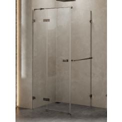 New Trendy Avexa Gunmetal Brushed sprchovací kút 120x90 cm štvorcová brúsené/priehľadné sklo EXK-3284