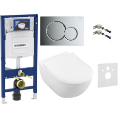 Set súprava Combi-Pack s doskou Villeroy & Boch Subway 2.0 5614R2R1, podomietková konštrukcia Geberit Duofix 111.320.00.5, 115.770.21.5, 111.815.00.1, 156.050.00.1