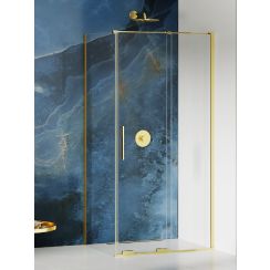 New Trendy Smart Light Gold sprchovací kút 120x110 cm štvorcová zlatá lesklé/priehľadné sklo EXK-4241