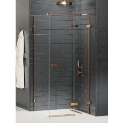 New Trendy Avexa Copper Brushed sprchovací kút 120x80 cm štvorcová medená brúsené/priehľadné sklo EXK-3580