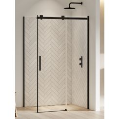 New Trendy Softi Black sprchovací kút 100x120 cm štvorcová čierna polomatné/priehľadné sklo EXK-3969