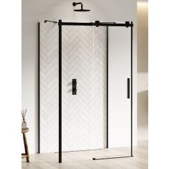 New Trendy Softi Black sprchovací kút 110x80 cm štvorcová čierna matné/priehľadné sklo EXK-3993