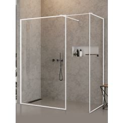 New Trendy New Modus White sprchový kút walk-in 130x100 cm štvorcová biela matné/priehľadné sklo EXK-2320