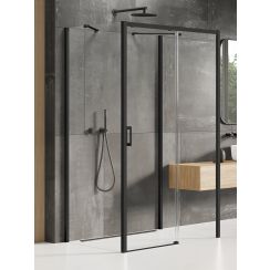 New Trendy Prime Black sprchovací kút 150x100 cm štvorcová čierna polomatné/priehľadné sklo K-0959