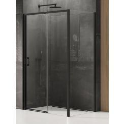 New Trendy Prime Black sprchovací kút 100x100 cm obdĺžniková čierna matné/priehľadné sklo K-1307
