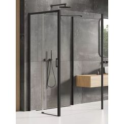 New Trendy Prime Black sprchovací kút 110x100 cm štvorcová čierna matné/priehľadné sklo K-0971