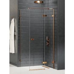 New Trendy Avexa Copper Brushed sprchovací kút 120x80 cm štvorcová medená brúsené/priehľadné sklo EXK-3600