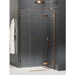 New Trendy Avexa Copper Brushed sprchovací kút 120x90 cm štvorcová medená brúsené/priehľadné sklo EXK-3601