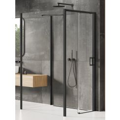 New Trendy Prime Black sprchovací kút 120x100 cm štvorcová čierna polomatné/priehľadné sklo K-1343