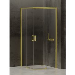New Trendy Prime Light Gold sprchovací kút 80x70 cm štvorcová zlatá lesklé/priehľadné sklo D-0416A/D-0415A